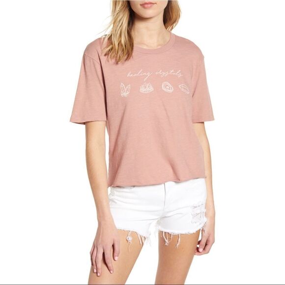 Project Social T Shirt Womens Medium Pink Healing Crystals Gypsy Magic - Picture 1 of 10